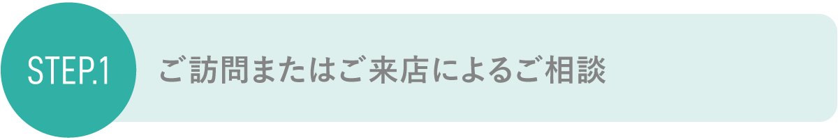 step1 ご訪問またはご来店によるご相談