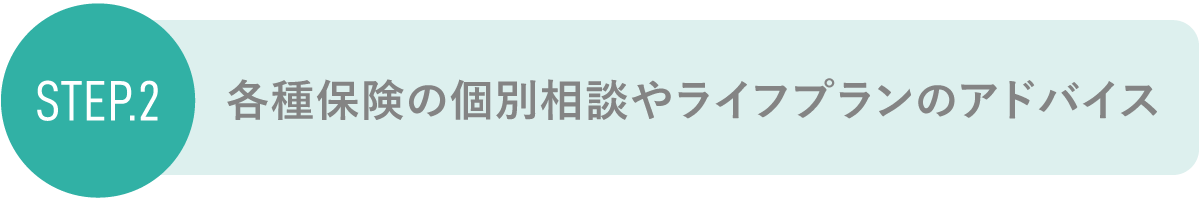 step2 各種保険の個別相談やライフプランのアドバイス