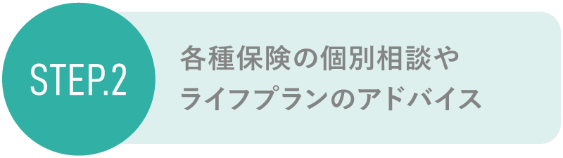 step2 各種保険の個別相談やライフプランのアドバイス