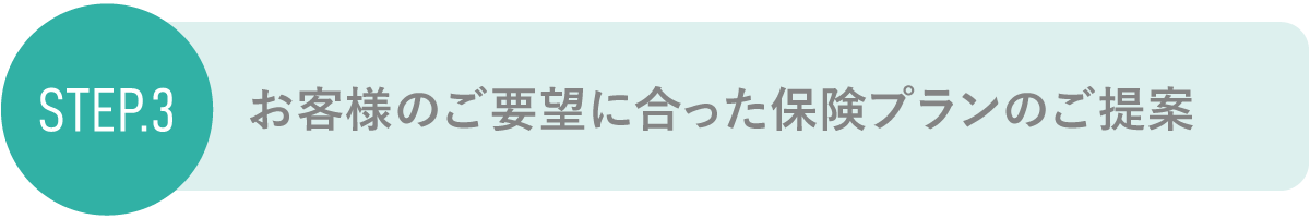 step3 お客様のご要望に合った保険プランのご提案