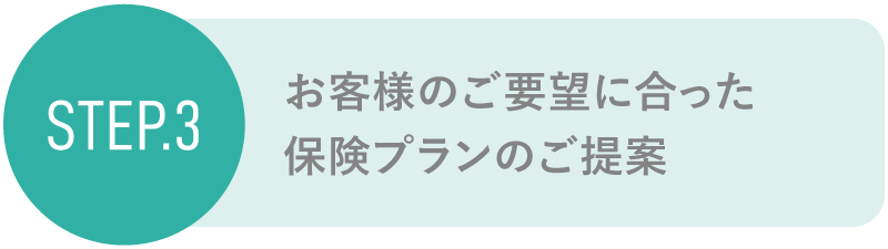 step3 お客様のご要望に合った保険プランのご提案